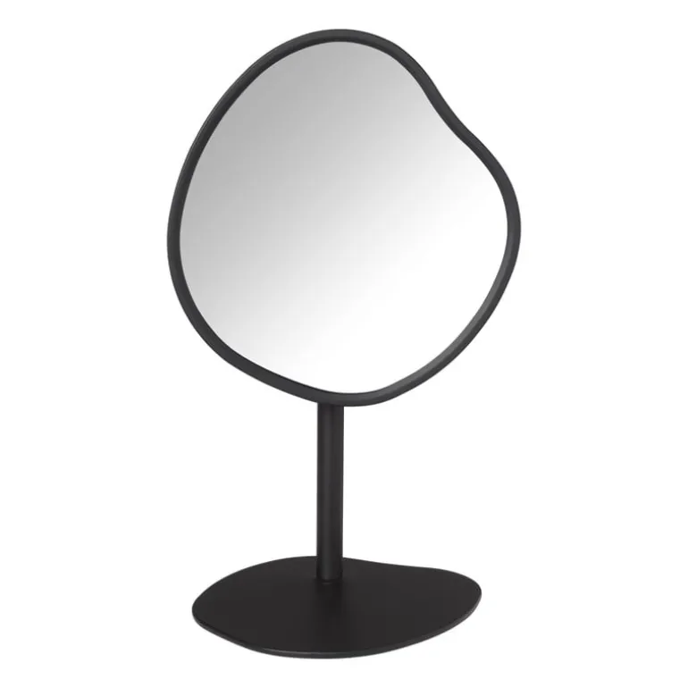 Make-up spiegel organic - zwart metaal - 18 cm