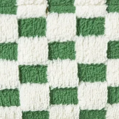Mand checks groot - groen/wit - 15x36x26 cm