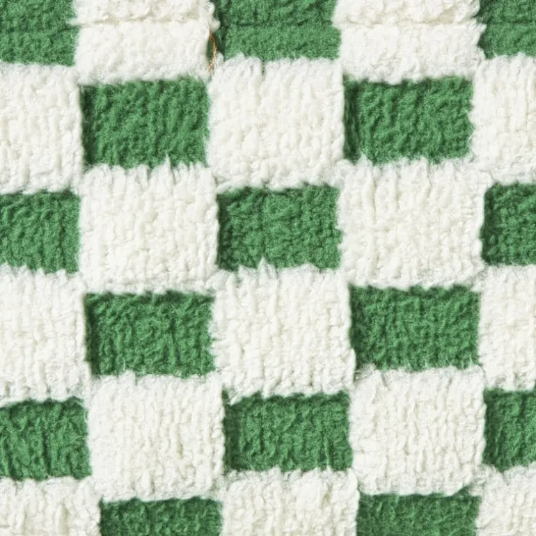 Mand checks groot - groen/wit - 15x36x26 cm
