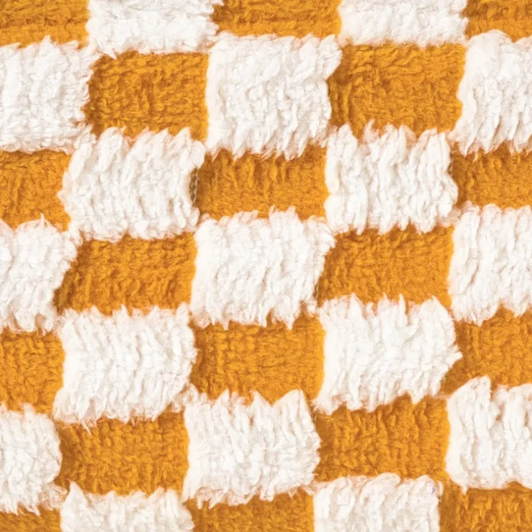 Mand checks groot - oranje/wit - 15x36x26 cm