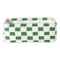 Mand checks klein - groen/wit - 11x30x20 cm