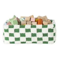 Mand checks klein - groen/wit - 11x30x20 cm
