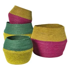 Mand colorblock - groen/geel - ø20x25 cm