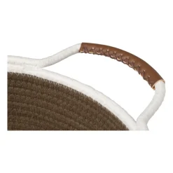 Mand colors laag - bruin/wit - ø30x10 cm