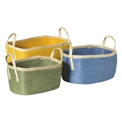 Mand colors rechthoekig - blauw/bruin - 16x30x20 cm