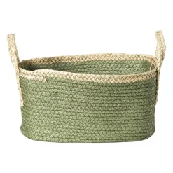 Mand colors rechthoekig - groen/bruin - 16x30x20 cm