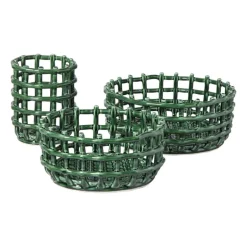 Mand keramiek klein - groen - ø23x11 cm