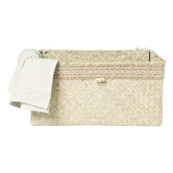 Mand met deksel Stijn - 17.5x35x25 cm - wit