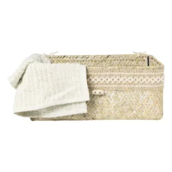 Mand met deksel Stijn - 11x27.5x17.5 cm - wit
