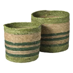 Mand streep groot - groen - Ćø28x28 cm