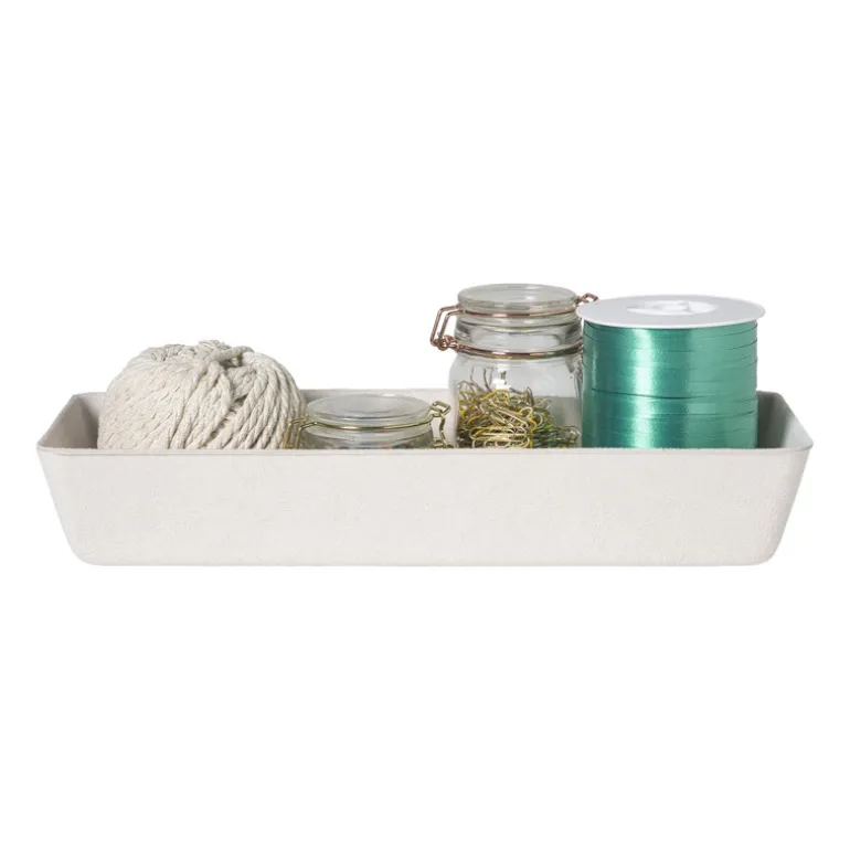 Mand vilt langwerpig - wit - 6x36x14 cm
