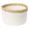 Mand wit met bruine rand - ø25x15 cm