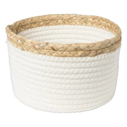 Mand wit met bruine rand - ø25x15 cm