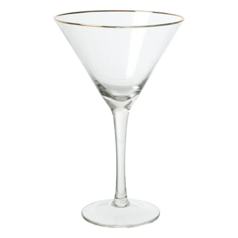 Martiniglas gouden rand - glas - 220 ml