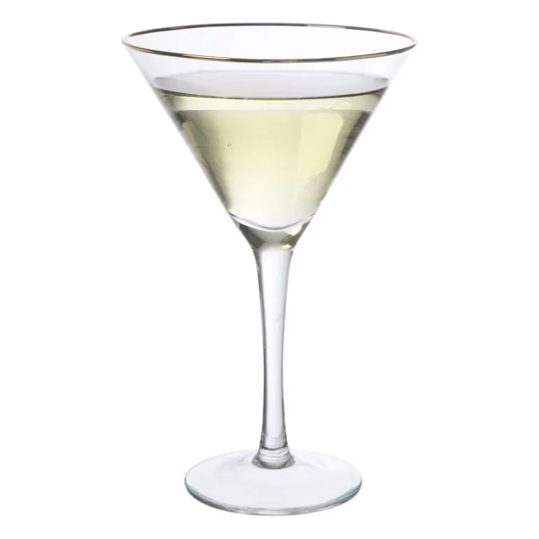 Martiniglas gouden rand - glas - 220 ml
