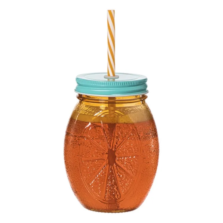 Mason jar citroen - oranje - 450 ml