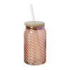 Mason jar iriserend - oranje - ø7.5x14 cm