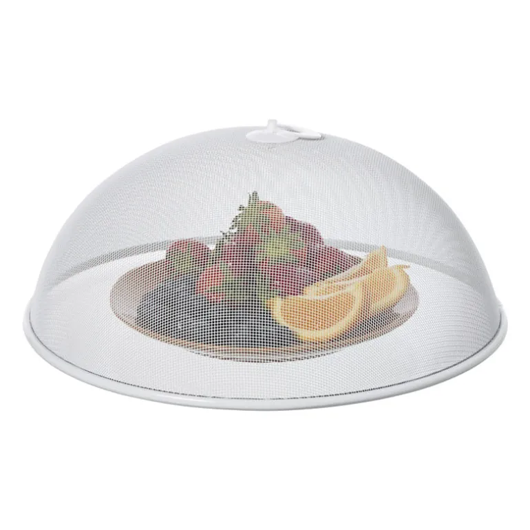 Metalen foodcover - wit - 35x35 cm