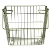 Metalen stapelmand - groen - 26x31.5x31 cm