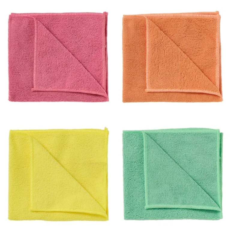 Microvezel doekjes - multikleur - 32x36 cm - set van 4