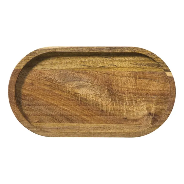 Mini dienblad acacia - bruin - 20x11 cm