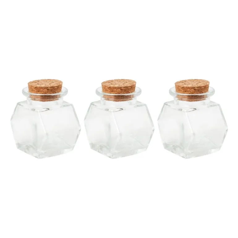 Mini opbergpotje met kurk - set van 3