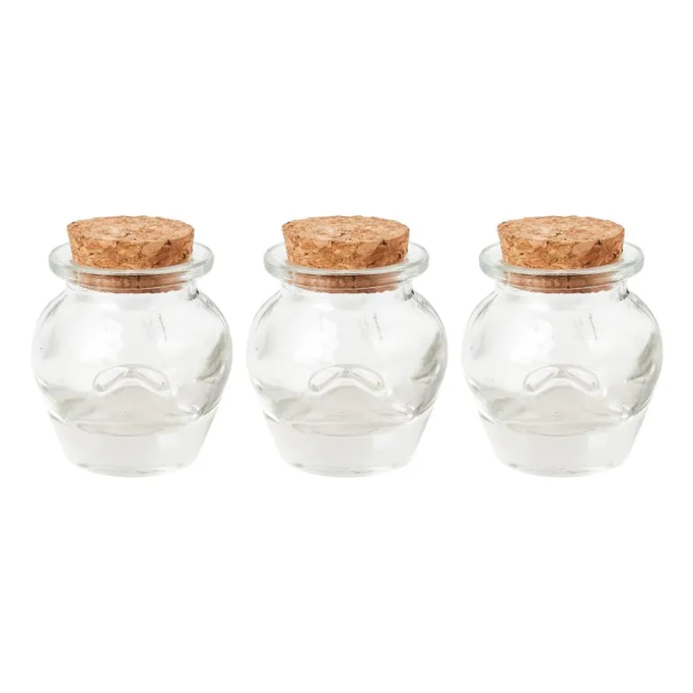 Mini opbergpotje met kurk - set van 3