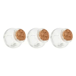 Mini opbergpotje met kurk - set van 3