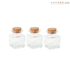 Mini opbergpotje met kurk - set van 3