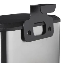 Mini prullenbak - zwart/zilverkleurig - 16.8x25x24.2 cm