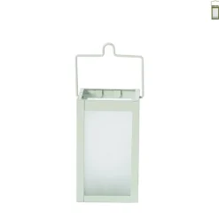 Mini windlichtje - groen/grijs - ø8x14 cm - diverse varianten