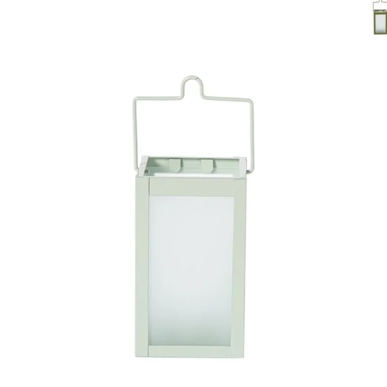 Mini windlichtje - groen/grijs - ø8x14 cm - diverse varianten