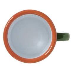 Mok emaille mini - groen/oranje - 150 ml