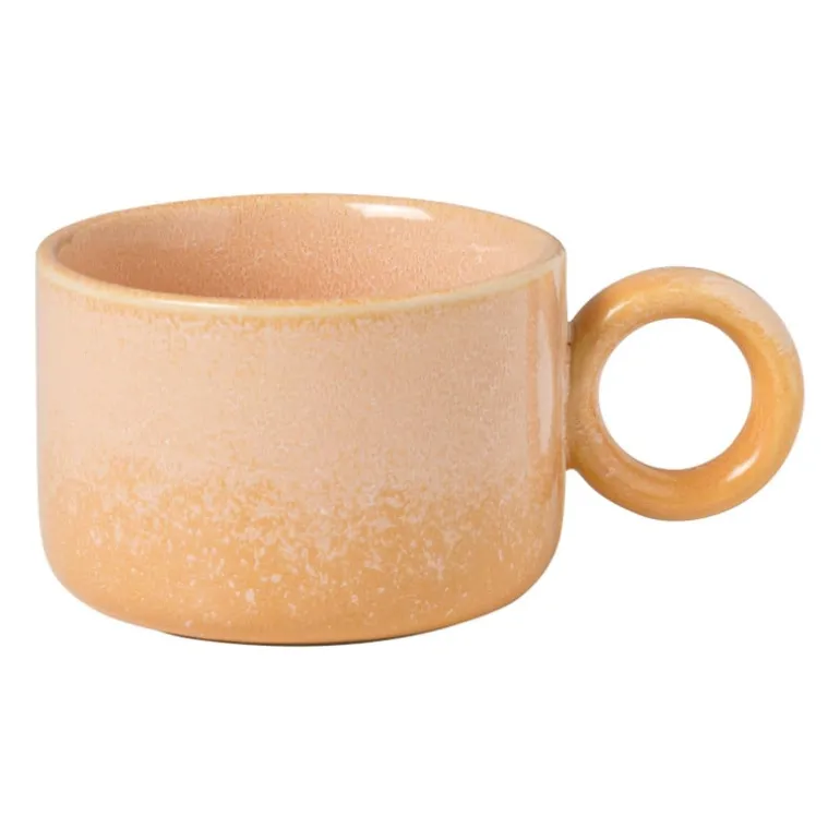 Mok gevlekt met rond oortje - roze - 300 ml