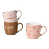 Mok lovely - bruin/roze - 325 ml