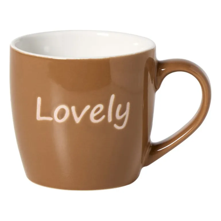 Mok lovely - bruin/roze - 325 ml