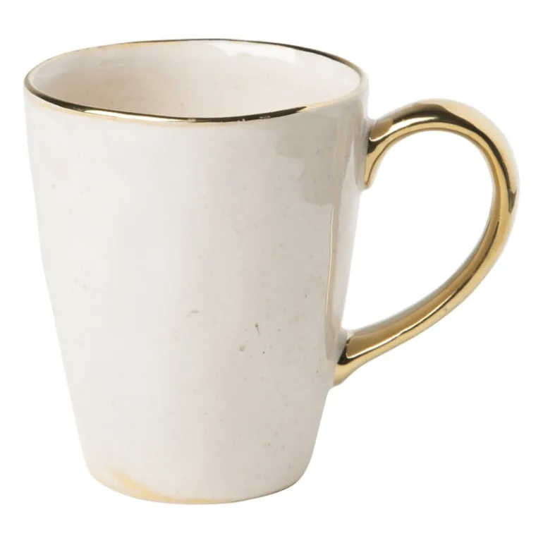 Mok met gouden oortje - beige - 250 ml