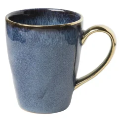 Mok met gouden oortje - blauw - 250 ml