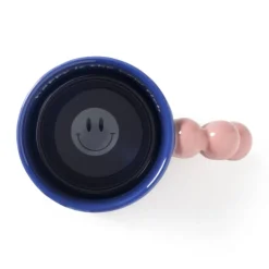 Mok smiley - blauw/roze - 300 ml - Happy at Home by Sanny