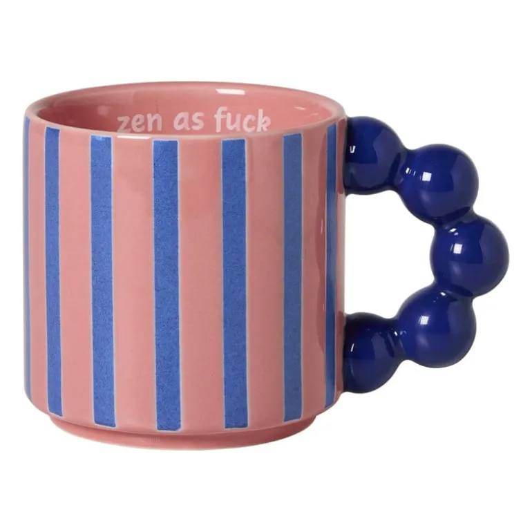 Mok smiley - blauw/roze - 300 ml - Happy at Home by Sanny