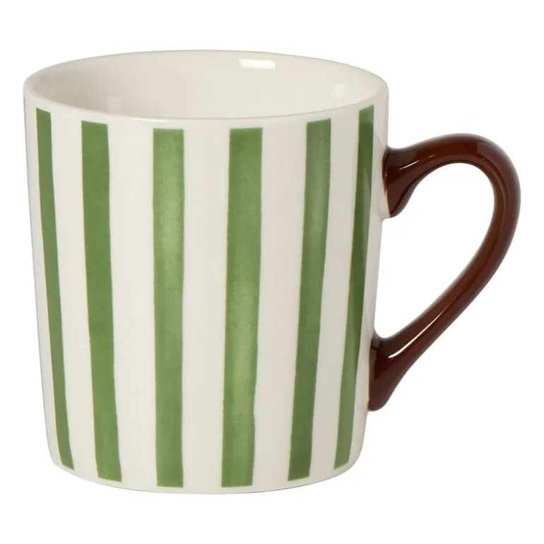 Mok streep - groen/wit - 240 ml