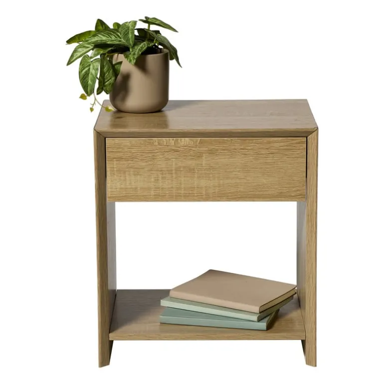 Nachtkastje Celine met lade - bruin - 45x40x35 cm