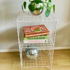 Nachtkastje wire - beige - 65x35x30 cm