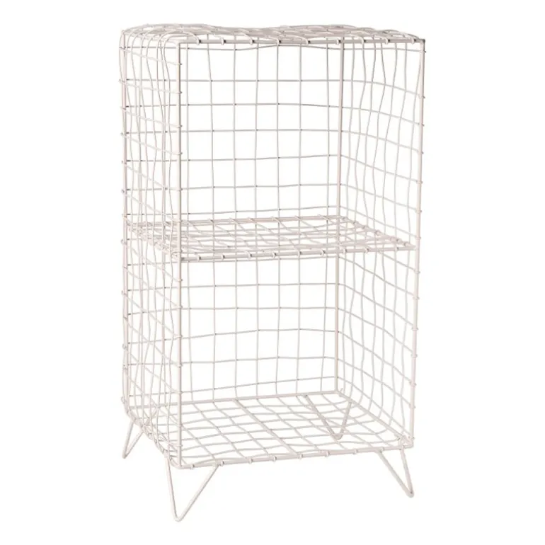 Nachtkastje wire - beige - 65x35x30 cm