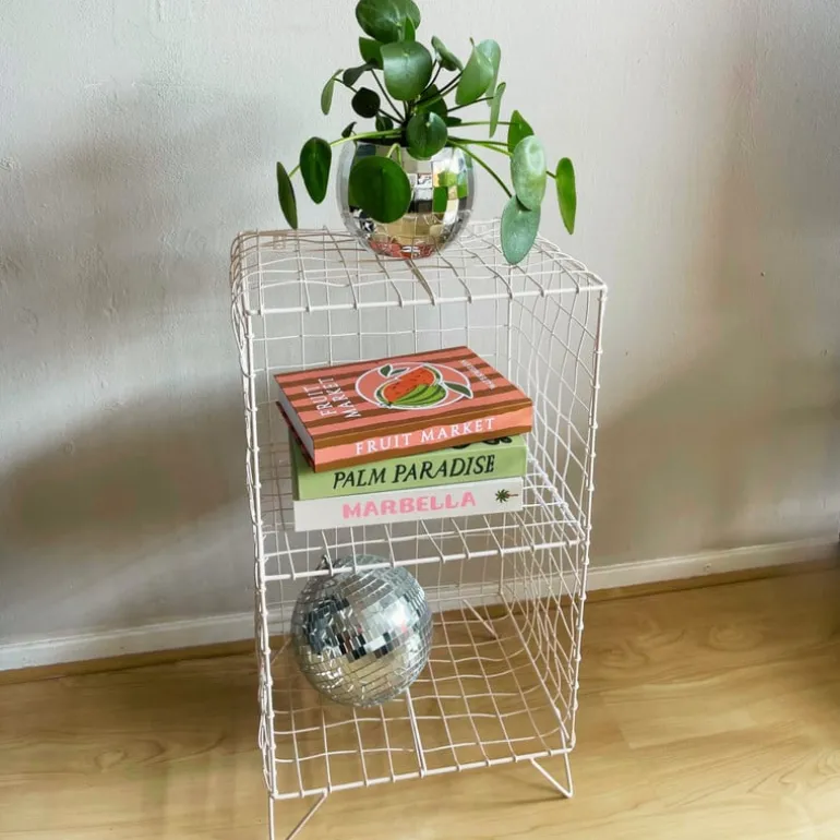 Nachtkastje wire - beige - 65x35x30 cm