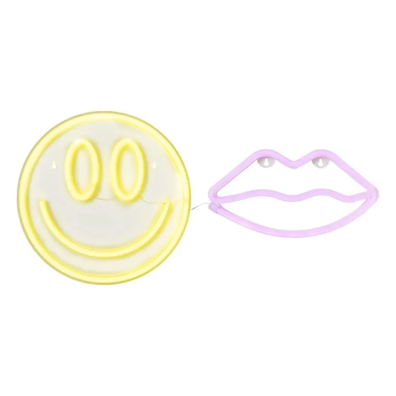 Neon LED lamp lippen - roze - 15x28x2 cm