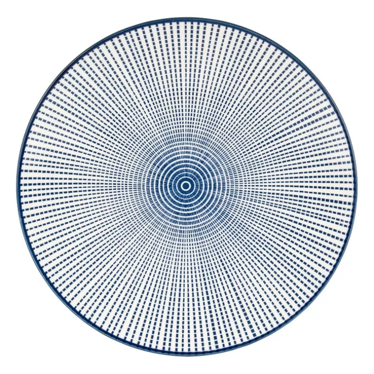 Ontbijtbord blue print - stripes - ⌀21 cm