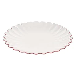 Ontbijtbord geschulpt - roze - ø22.9x2.1 cm