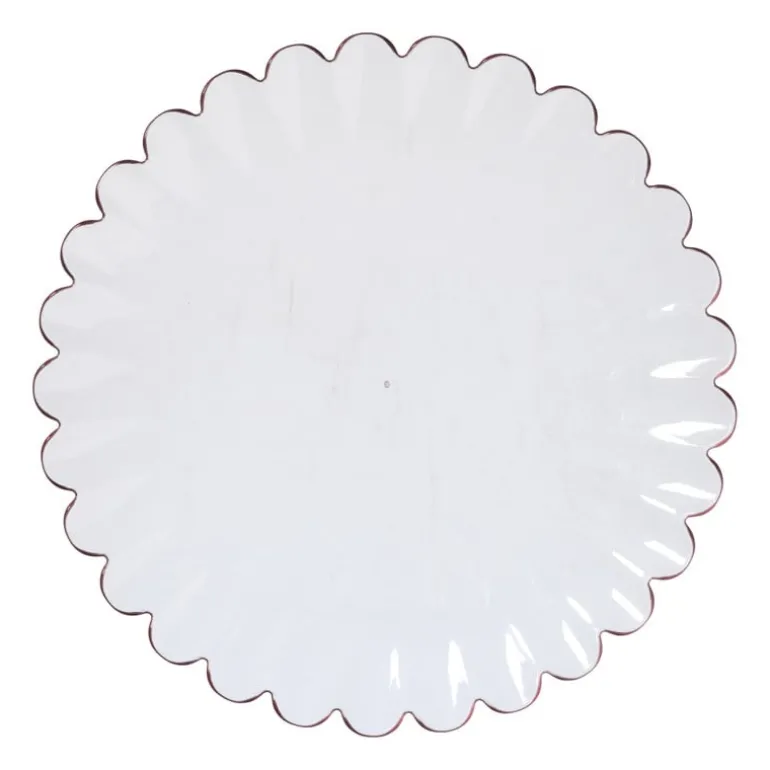 Ontbijtbord geschulpt - roze - ø22.9x2.1 cm