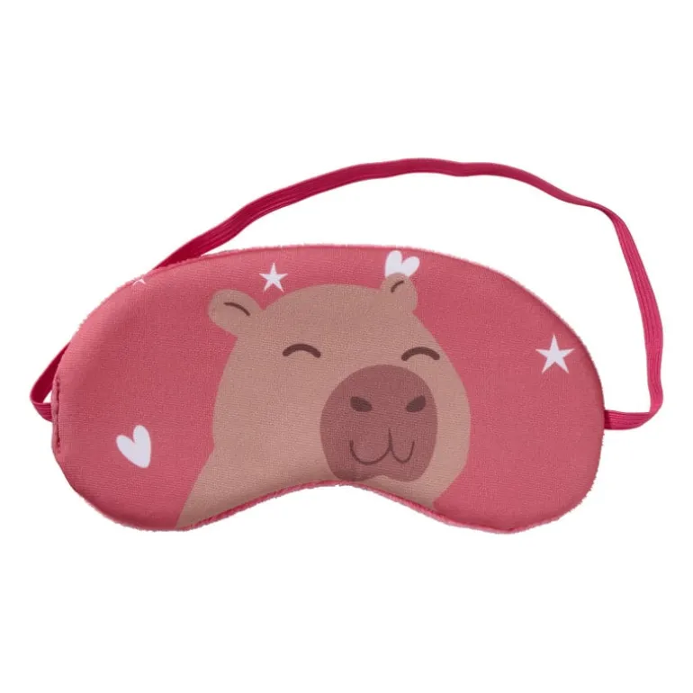 Oogmasker capibara - roze